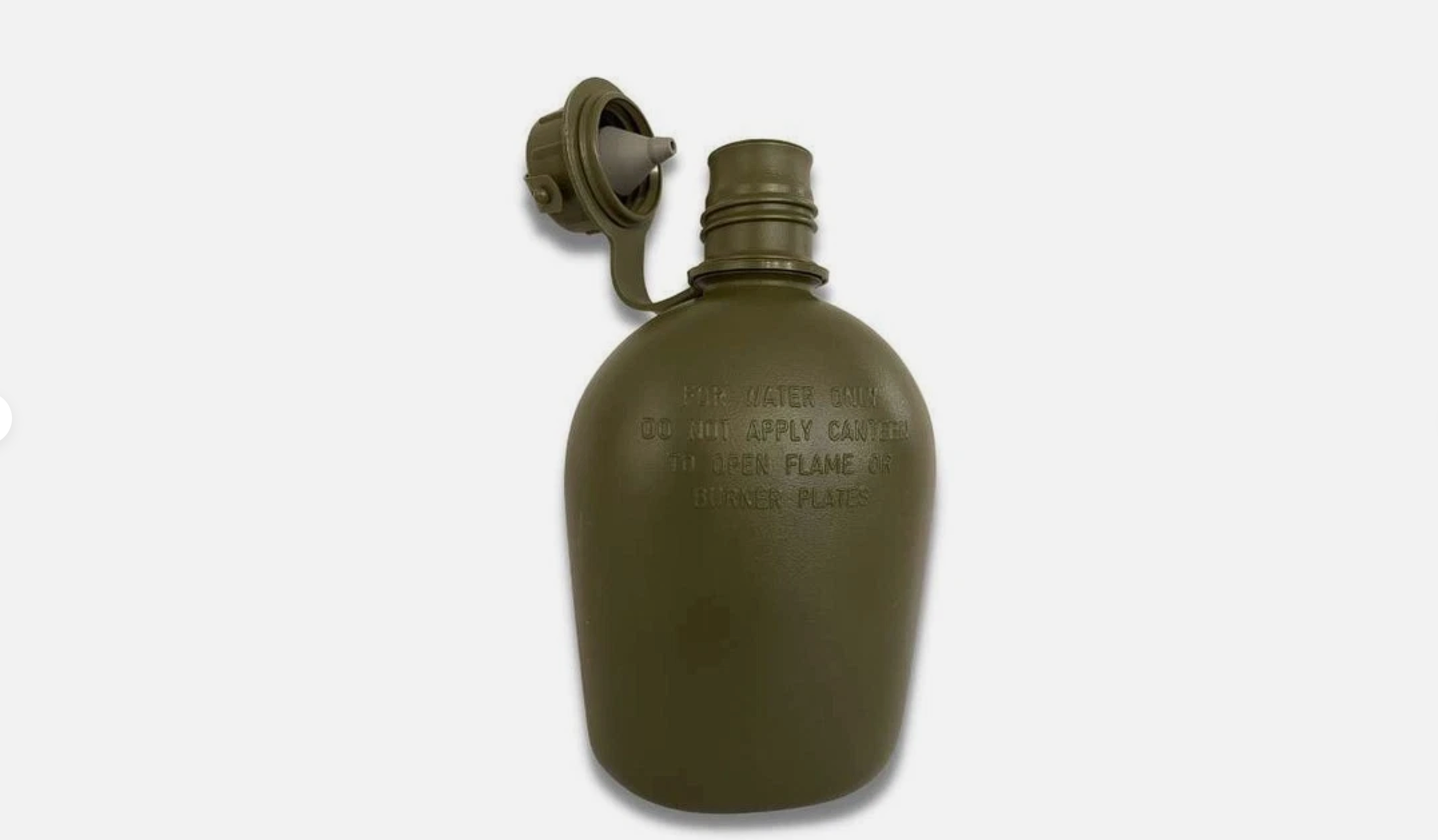 1 Quart Canteen W/ NBC Cap - US Military Hard Plastic OD Green USMC Field Gear