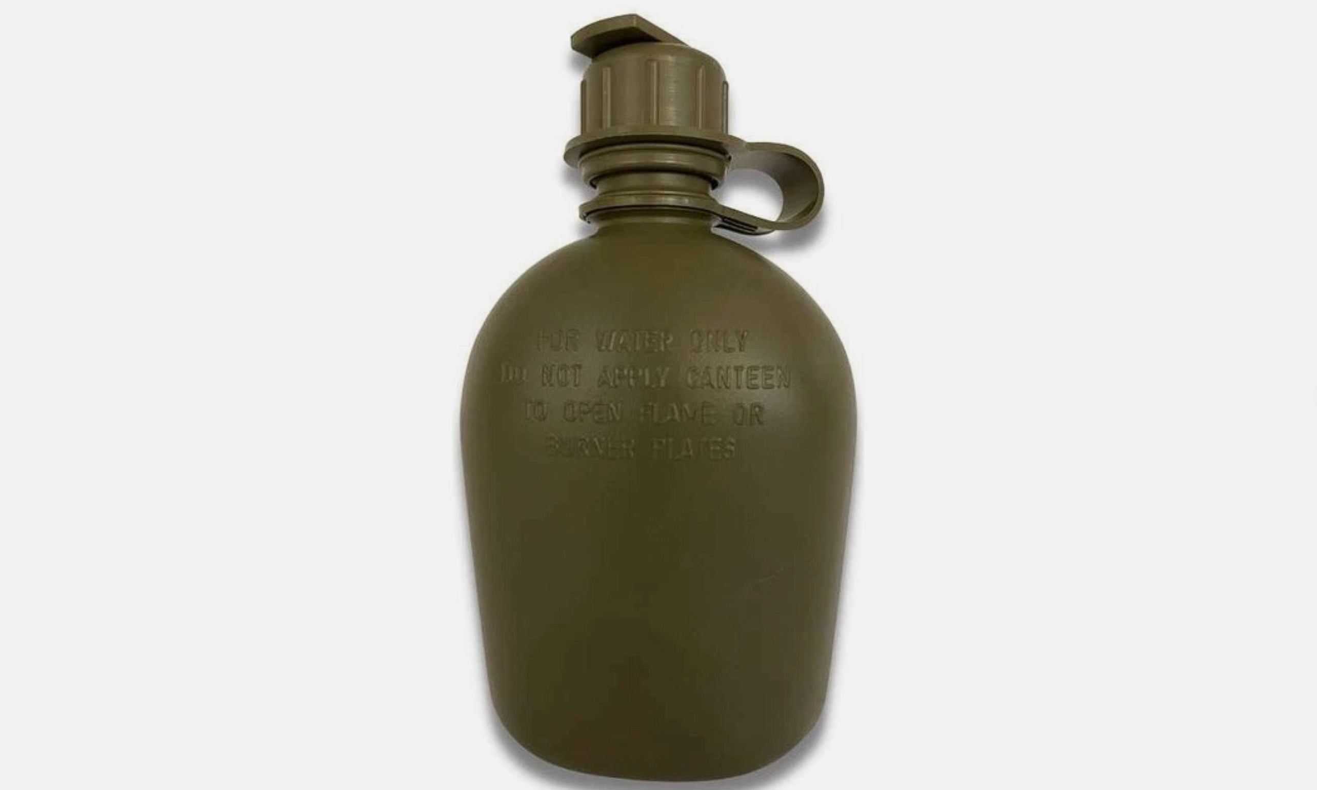 1 Quart Canteen W/ NBC Cap - US Military Hard Plastic OD Green USMC Field Gear